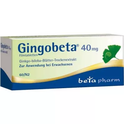 Gingobeta 40 mg tabletki powlekane, 60 tabletek
