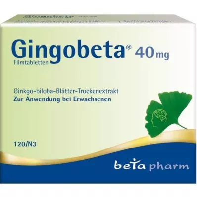 Gingobeta 40 mg tabletki powlekane, 120 szt Gingobeta 40 mg tabletki powlekane, 120 szt