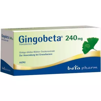 Gingobeta 240 mg tabletki powlekane, 60 szt Gingobeta 240 mg tabletki powlekane, 60 szt