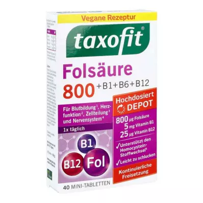 Taxofit kwas foliowy 800 tabletek depot (40 sztuk)