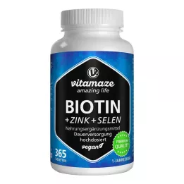 BIOTIN Tabletki o wysokiej dawce 10 mg + cynk + selen, 365 szt