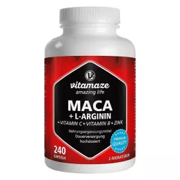 MACA Kapsułki 4:1 o wysokiej dawce + L-arginina, 240 szt