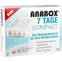 ANABOX Kompaktowy dozownik tygodniowy na 7 dni, biały, 1 szt