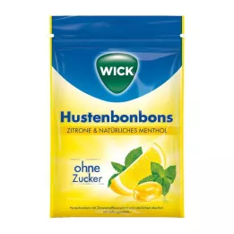 WICK Cytrynowe &amp; naturalne cukierki mentolowe bez cukru w torebce, 72 g