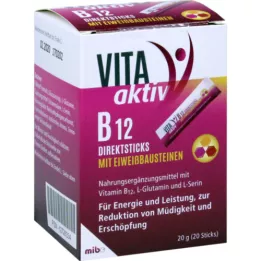 VITA AKTIV Bezpośrednie pałeczki B12 z białkowymi elementami budulcowymi, 20 szt