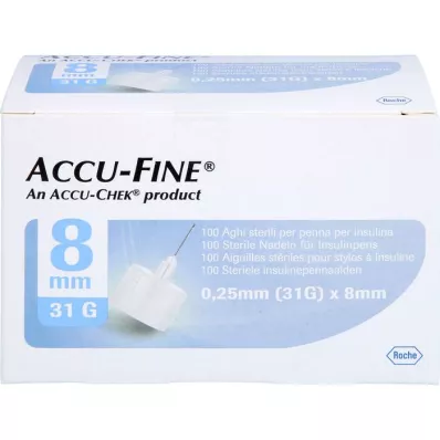 ACCU FINE sterylne igły do penów insulinowych 8 mm 31 G, 100 szt