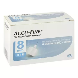ACCU FINE sterylne igły do penów insulinowych 8 mm 31 G, 100 szt