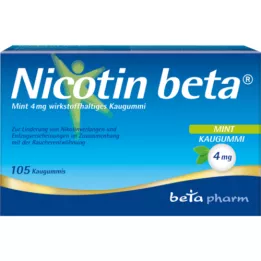 NICOTIN Guma do żucia beta Mint 4 mg substancji czynnej, 105 szt