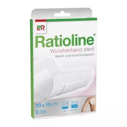 RATIOLINE Opatrunek na ranę 15x10 cm sterylny, 5 szt