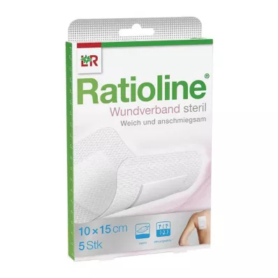 RATIOLINE Opatrunek na ranę 15x10 cm sterylny, 5 szt