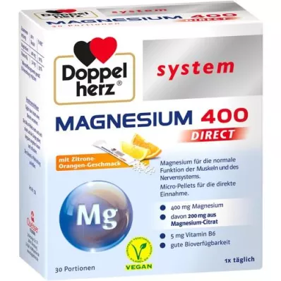 DOPPELHERZ Magnesium 400 DIRECT system Pellets, 30 szt