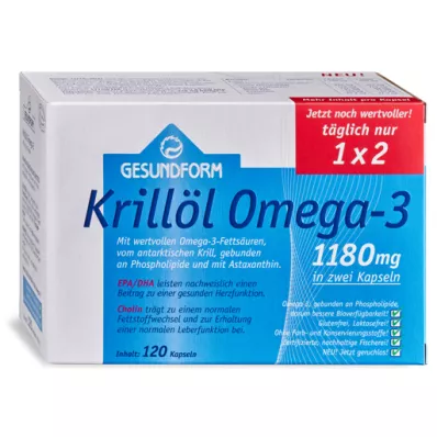 GESUNDFORM Olej z kryla 1180 mg kapsułki antarktyczne, 120 szt GESUNDFORM Olej z kryla 1180 mg kapsułki antarktyczne, 120 szt