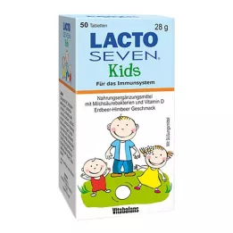 LACTO SEVEN Tabletki o smaku truskawkowo-malinowym dla dzieci, 50 szt