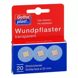 GOTHAPLAST Przezroczysty plaster na rany 2,2 cm, 20 szt