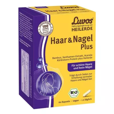 Luvos Healing Clay Organic Hair &amp; Nail Plus Capsules, 60 szt