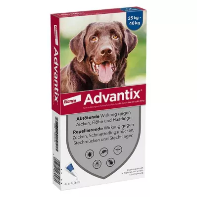 ADVANTIX Roztwór do nakrapiania na skórę dla psów o masie ciała 25-40 kg, 4X4,0 ml