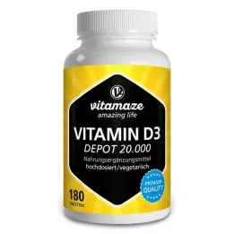 VITAMIN D3 20,000 I.U. depot tabletki o wysokiej dawce, 180 szt