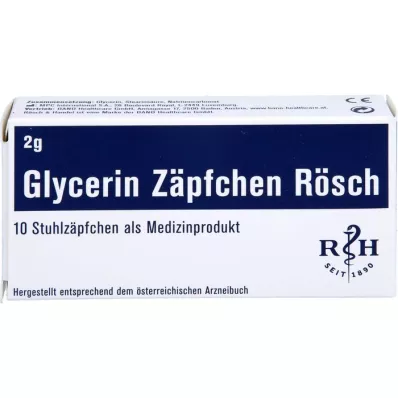 GLYCERIN ZÄPFCHEN Rösch 2 g przeciw zaparciom, 10 szt