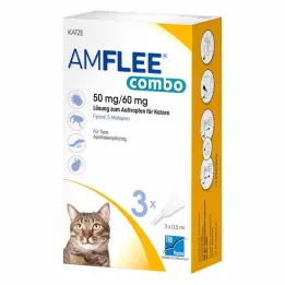 AMFLEE combo 50/60mg roztwór doustny dla kotów, 3 szt