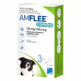 AMFLEE combo 134/120,6 mg roztwór doustny dla psów o masie ciała 10-20 kg, 3 szt