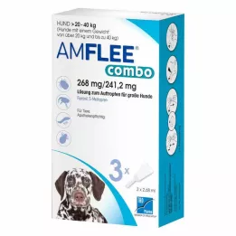 AMFLEE combo 268/241,2 mg roztwór doustny dla psów o masie ciała 20-40 kg, 3 szt