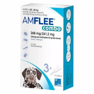 AMFLEE combo 268/241,2 mg roztwór doustny dla psów o masie ciała 20-40 kg, 3 szt