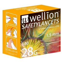 WELLION Emalie bezpieczne Safetylancets 28 G, 100 szt