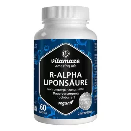 R-ALPHA-LIPONSÄURE 200 mg wegańskie kapsułki o wysokiej dawce, 60 szt