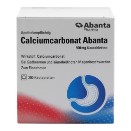 Węglan wapnia Abanta 500 mg tabletki do rozgryzania i żucia, 200 szt