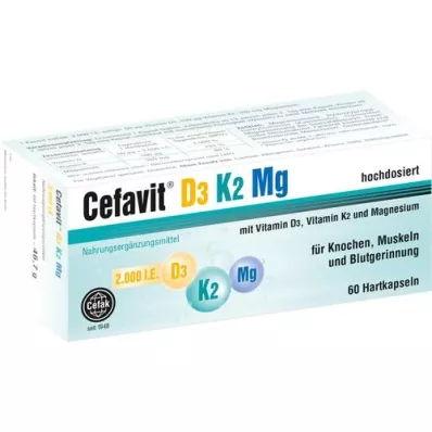 CEFAVIT D3 K2 Mg 2000 j.m. kapsułki twarde, 60 szt