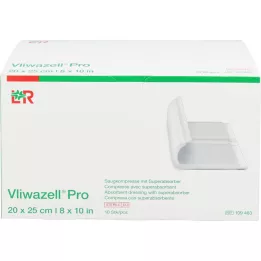 VLIWAZELL Pro superabsorb.compress.sterile 20x25 cm, 10 szt