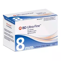 BD ULTRA-FINE Igły do długopisów 8 mm 31 G 0,25 mm, 105 szt