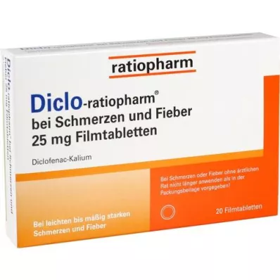 DICLO-RATIOPHARM na ból i gorączkę 25 mg FTA, 20 szt