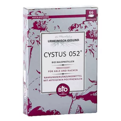 CYSTUS 052 organiczne pastylki do ssania na gardło, 66 szt CYSTUS 052 organiczne pastylki do ssania na gardło, 66 szt