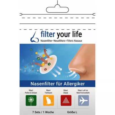 FILTER YOUR LIFE Filtr do nosa dla alergików rozmiar L, 7X2 szt