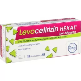 LEVOCETIRIZIN HEXAL dla alergii 5 mg tabletki powlekane, 18 szt