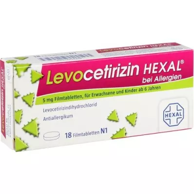 LEVOCETIRIZIN HEXAL dla alergii 5 mg tabletki powlekane, 18 szt