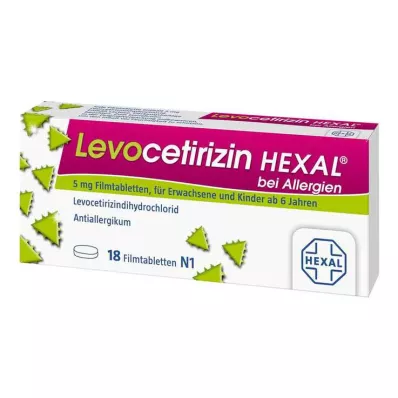 Levocetirizine Hexal na alergie 5 mg tabletki powlekane, 18 szt Levocetirizine Hexal na alergie 5 mg tabletki powlekane, 18 szt