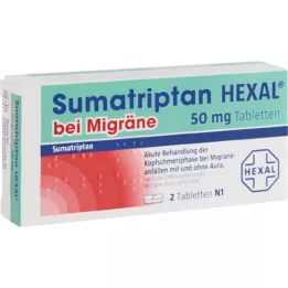 SUMATRIPTAN HEXAL na migrenę 50 mg tabletki, 2 szt