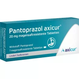 PANTOPRAZOL axicur 20 mg tabletki powlekane dojelitowo, 7 szt