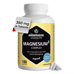 MAGNESIUM 350 mg kompleks cytrynian/tlenek/węgiel.vegan, 180 szt