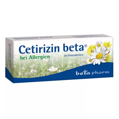 Tabletki powlekane cetyryzyną beta na alergie, 30 tabletek