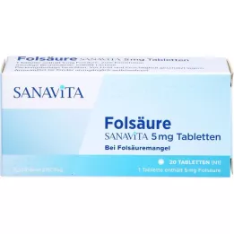 FOLSÄURE SANAVITA Tabletki 5 mg, 20 szt