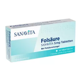 FOLSÄURE SANAVITA Tabletki 5 mg, 20 szt