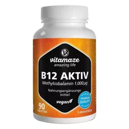 B12 AKTIV 1000 µg tabletki wegańskie, 90 szt