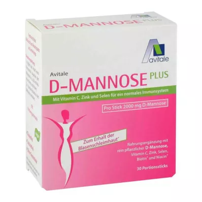 D-MANNOSE PLUS 2000 mg pałeczki z wit. i minerałami, 30X2,47 g D-MANNOSE PLUS 2000 mg pałeczki z wit. i minerałami, 30X2,47 g
