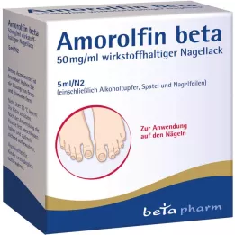 AMOROLFIN Lakier do paznokci beta 50 mg/ml zawierający substancję czynną, 5 ml