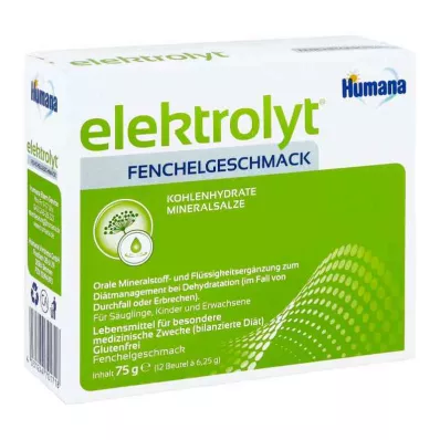 Humana Pudełko składane z elektrolitem i koprem włoskim (75 g) Humana Pudełko składane z elektrolitem i koprem włoskim (75 g)