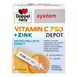DOPPELHERZ Vitamin C 750 Depot system Pellets, 20 szt