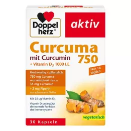 DOPPELHERZ Kurkuma 750 kapsułek, 30 kapsułek